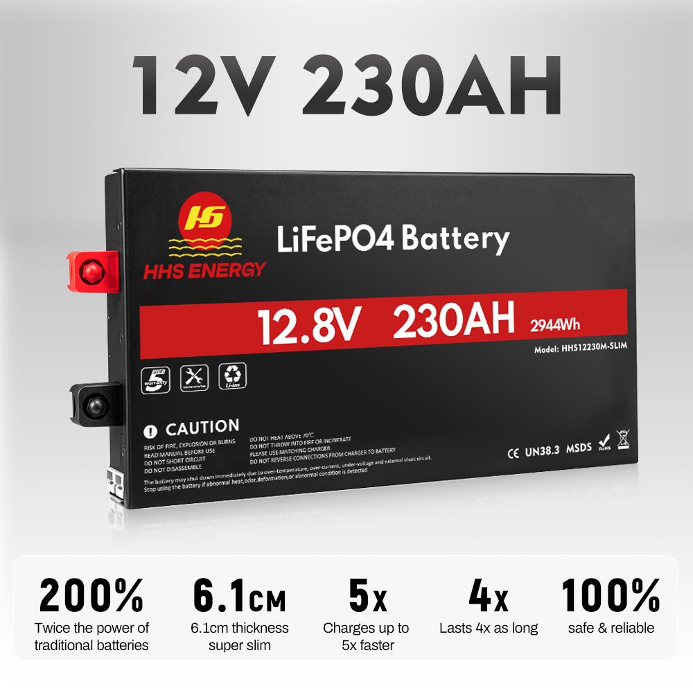 5CM Super Slim 12V 100Ah Lithium Battery With Bluetooth for RV/Vans/Campers