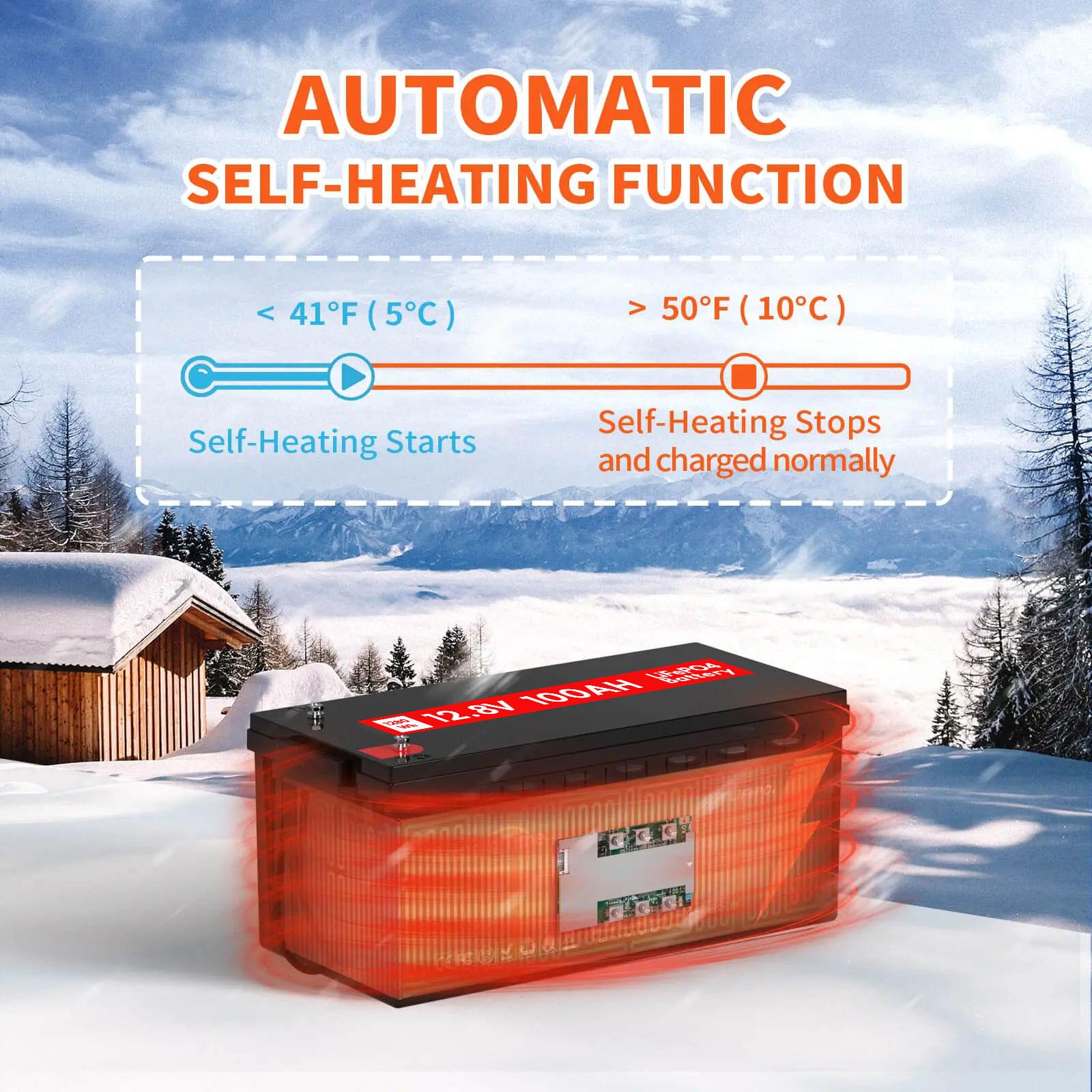 24V 100Ah LiFePO4 Lithium RV, Marine Battery With Bluetooth And Low-Temp Protection