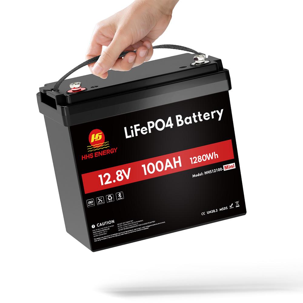 12V 100Ah Mini Bluetooth LiFePO4 Lithium Battery 6000+ Cycles BMS RV Marine Solar Panel