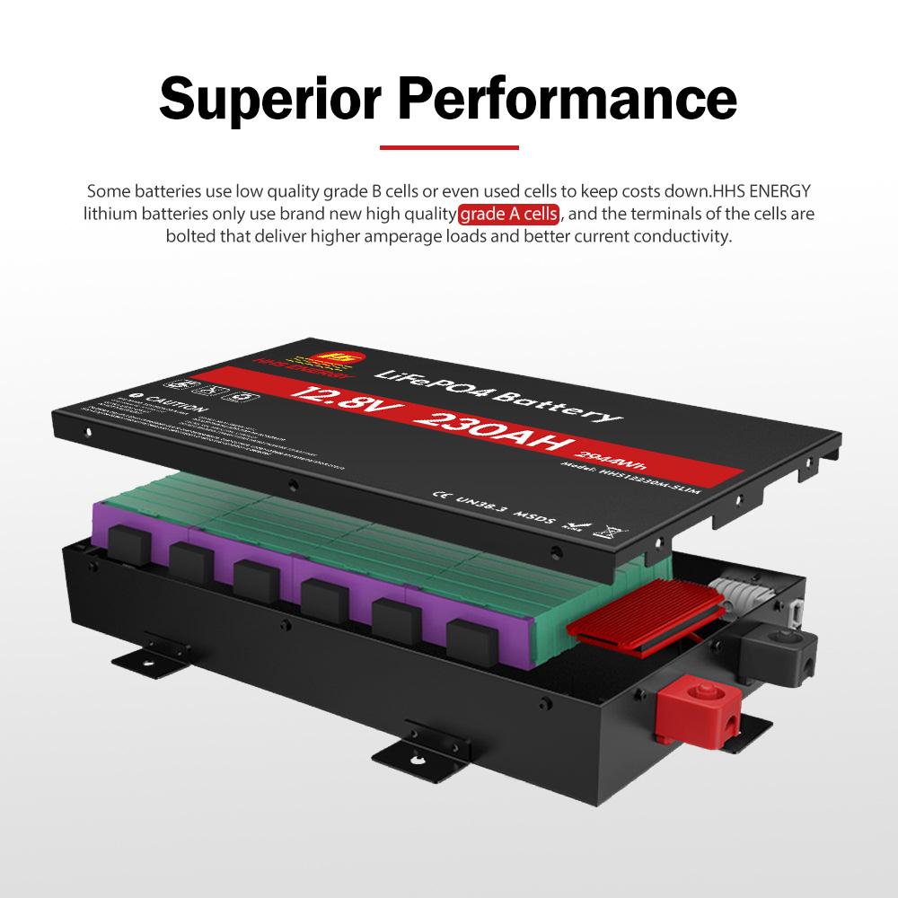 Lifepo4 Slimline 12v Lithium Battery 100ah 110ah 135ah 150ah Ultra-thin Lightweight Solar Battery Bui